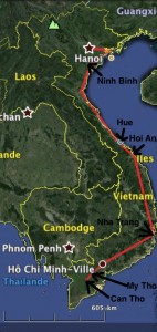 Carte déplacement Vietnam