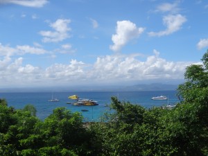 Vue depuis la terrasse de notre bugalow (non photoshopée).