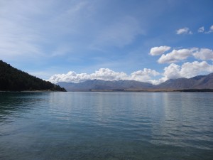 Vue depuis notre camping à Tekapo.