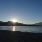 Coucher de soleil sur le lac de Te Anau.