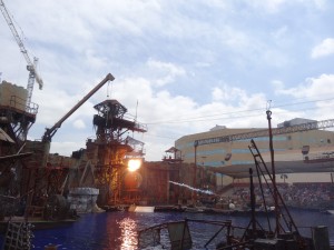 Le spectacle "Waterworld" à Universal Studio.