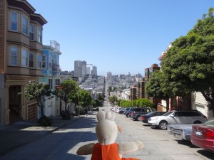 A San Francisco, comme dans toutes les villes du pays, les rues sont rectilignes.