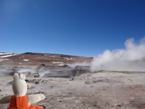 Les geysers sont la trace de l'activité volcanique de la région.