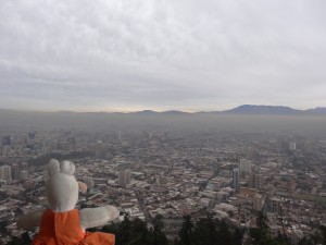 Santiago et son nuage de pollution.